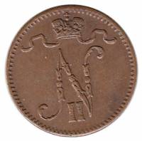 (1912) Монета Финляндия 1912 год 1 пенни    XF